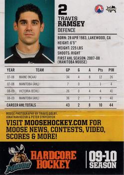 2009-10 Manitoba Moose (AHL) #NNO Travis Ramsey Back