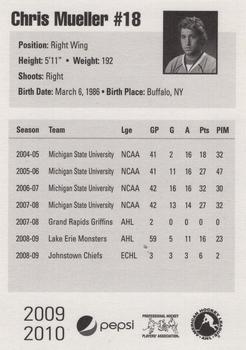 2009-10 Pepsi Milwaukee Admirals (AHL) #NNO Chris Mueller Back