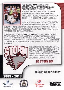 2009-10 M&T Printing Guelph Storm (OHL) #NNO Guelph Police Services Back