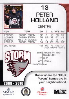 2009-10 M&T Printing Guelph Storm (OHL) #NNO Peter Holland Back
