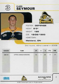 2009-10 Extreme Kingston Frontenacs (OHL) #NNO Clark Seymour Back