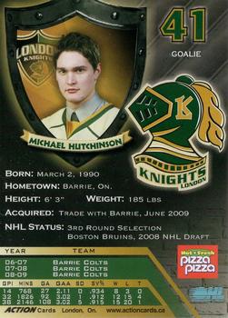 2009-10 Action London Knights (OHL) #13 Michael Hutchinson Back