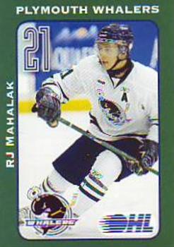 2009-10 Plymouth Whalers (OHL) #17 R.J. Mahalak Front