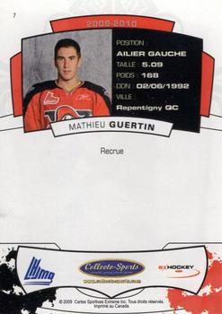 2009-10 Extreme Drummondville Voltigeurs (QMJHL) #7 Mathieu Guertin Back