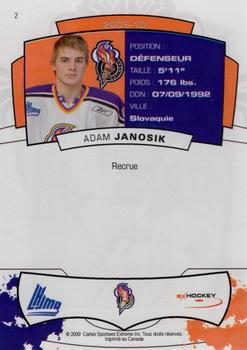 2009-10 Extreme Gatineau Olympiques (QMJHL) #2 Adam Janosik Back