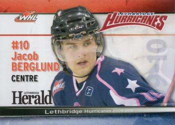 2009-10 Lethbridge Herald Lethbridge Hurricanes (WHL) #NNO Jacob Berglund Front