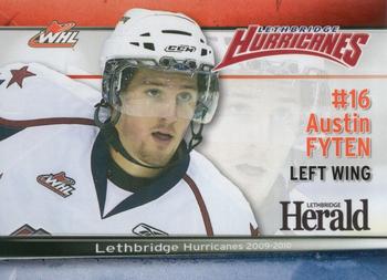 2009-10 Lethbridge Herald Lethbridge Hurricanes (WHL) #NNO Austin Fyten Front