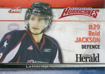 2009-10 Lethbridge Herald Lethbridge Hurricanes (WHL) #NNO Reid Jackson Front