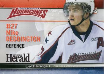 2009-10 Lethbridge Herald Lethbridge Hurricanes (WHL) #NNO Mike Reddington Front