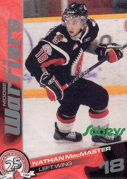 2009-10 Sobeys Moose Jaw Warriors (WHL) #NNO Nathan MacMaster Front