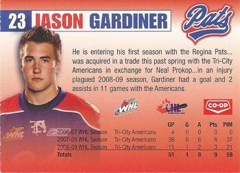 2009-10 Co-op Regina Pats (WHL) #9 Jason Gardiner Back