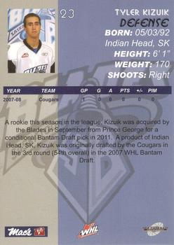2009-10 Saskatoon Blades (WHL) #A-01 Tyler Kizuik Back