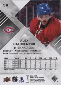 2016-17 SP Game Used - Rainbow Player Age #56 Alex Galchenyuk Back