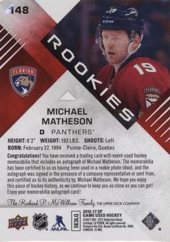 2016-17 SP Game Used - Red Autograph Material #148 Michael Matheson Back