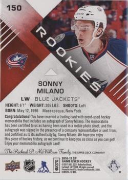 2016-17 SP Game Used - Red Autograph Material Spectrum Premium #150 Sonny Milano Back