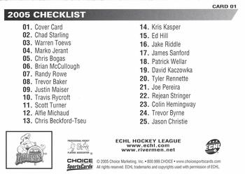 2004-05 Choice Peoria Rivermen (AHL) #01 Peoria Rivermen Back