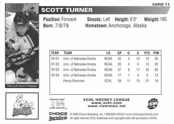 2004-05 Choice Peoria Rivermen (AHL) #11 Scott Turner Back