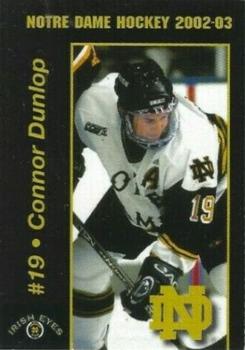 2002-03 Notre Dame Fighting Irish (NCAA) #3 Connor Dunlop Front