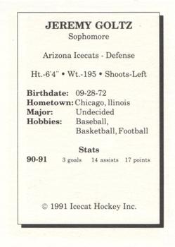 1991-92 Arizona Icecats (ACHA) #NNO Jeremy Goltz Back