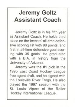 1998-99 Arizona Icecats (ACHA) #NNO Jeremy Goltz Back