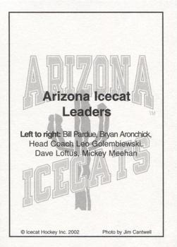 2002-03 Arizona Icecats (ACHA) #NNO 2003 Arizona Icecats Leaders Back