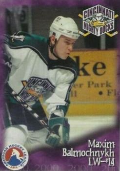1999-00 Arnold Printing Cincinnati Mighty Ducks (AHL) #13 Maxim Balmochnykh Front