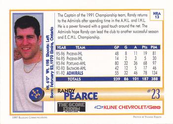 1996-97 Q-Cards Hampton Roads Admirals (ECHL) #13 Randy Pearce Back