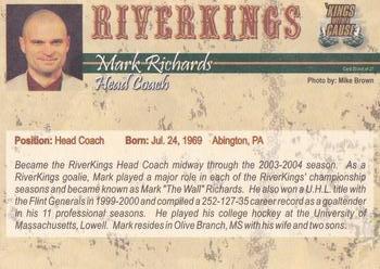 2004-05 Memphis RiverKings (CHL) #NNO Mark Richards Back
