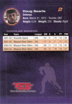 2004-05 Knoxville Ice Bears (SPHL) #NNO Doug Searle Back