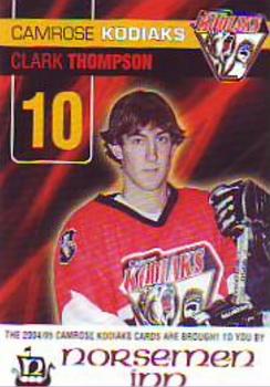 2004-05 Norseman Inn Camrose Kodiaks (AJHL) #15 Clark Thompson Front