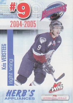 2004-05 Lethbridge Hurricanes (WHL) #NNO Kris Versteeg Front