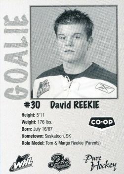 2004-05 Co-op Regina Pats (WHL) #NNO David Reekie Back