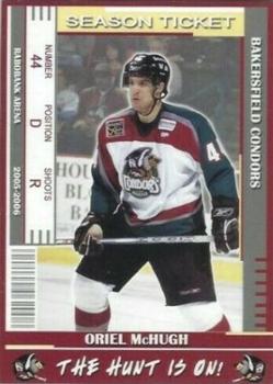 2005-06 Bakersfield Condors (ECHL) #14 Oriel McHugh Front