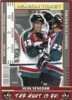 2005-06 Bakersfield Condors (ECHL) #21 Sean Venedam Front