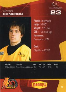 2005-06 Extreme Belleville Bulls (OHL) #9 Bryan Cameron Back