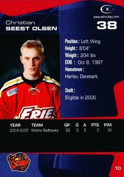 2005-06 Extreme Erie Otters (OHL) #10 Christian Seest-Olsen Back