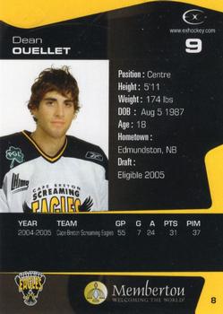 2005-06 Extreme Cape Breton Screaming Eagles (QMJHL) #8 Dean Ouellet Back