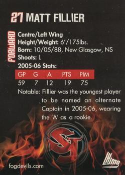 2005-06 St. John's Fog Devils (QMJHL) #9 Matt Fillier Back