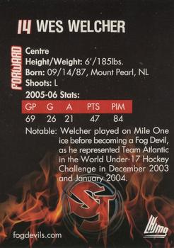 2005-06 St. John's Fog Devils (QMJHL) #24 Wesley Welcher Back