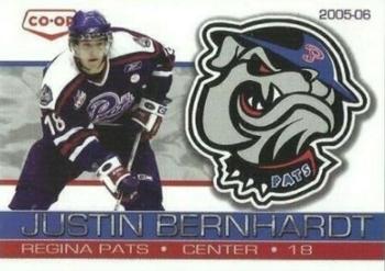 2005-06 Co-op Regina Pats (WHL) #1 Justin Bernhardt Front