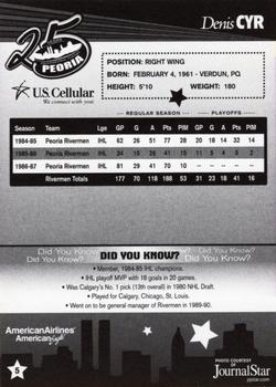2006-07 Peoria Rivermen (AHL) 25 Greatest Rivermen #5 Denis Cyr Back