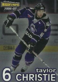 2006-07 Rieck's Printing Reading Royals (ECHL) #3 Taylor Christie Front