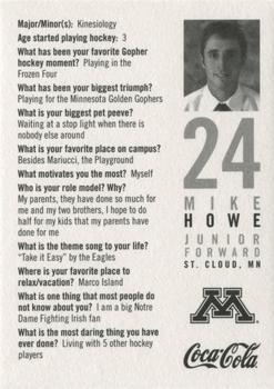 2006-07 Coca-Cola Minnesota Golden Gophers (NCAA) #NNO Mike Howe Back