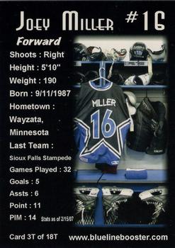 2006-07 Blueline Booster Club Lincoln Stars (USHL) Update #3-T Joe Miller Back