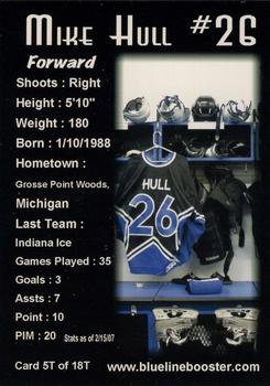 2006-07 Blueline Booster Club Lincoln Stars (USHL) Update #5-T Mike Hull Back
