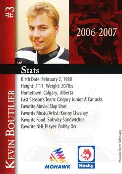 2006-07 Chilliwack Bruins (WHL) #NNO Kevin Boutilier Back