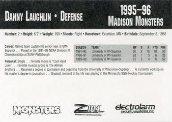 1995-96 Madison Monsters (CoHL) #NNO Dan Laughlin Back