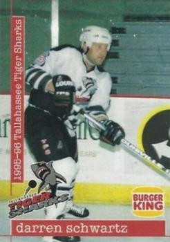 1995-96 Burger King Tallahassee Tiger Sharks (ECHL) #9 Darren Schwartz Front