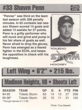 1995-96 Frito-Lay Toledo Storm (ECHL) #NNO Shawn Penn Back