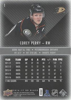 2016-17 Upper Deck Black #1 Corey Perry Back